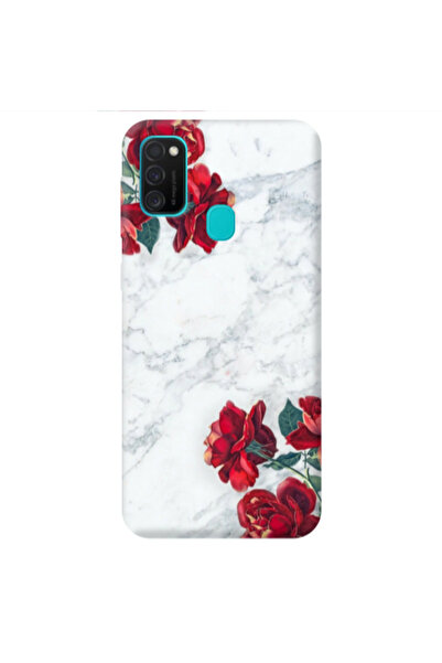 Other Samsung M21 red roses marble Transparent Silicone TPU Θήκη