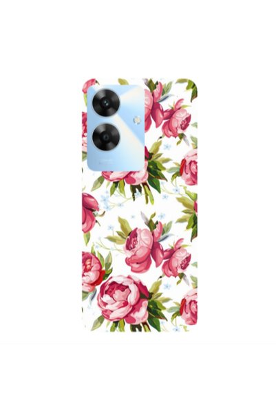 Other Realme Note 60 Pink Roses Transparent Silicone TPU Θήκη