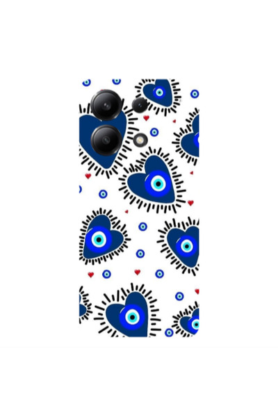 Other Xiaomi Redmi Note 13 4G Heart evil eye beads Transparent Silicone TPU Θήκη