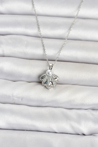 Skygo 316L Steel Chain Silver Color Sea Shell Model Women's Necklace Tj-Bko11087