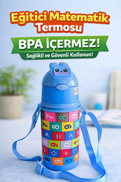 teknohediye 350 ml Pipetli Çocuk Termosu - 304 Paslanmaz Çelik Vakumlu Çift K...