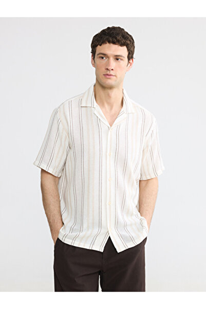 LC Waikiki Esvab • Modern & Distinctive Standart Fit Striped Krinkle Men's Shirt