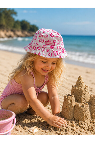 Kitti 100% Cotton Ruffle Heart Patterned Girl Child Hat