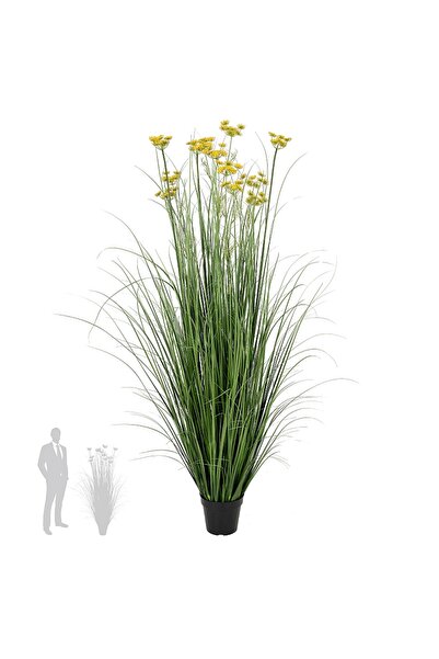 Roberto Rossi Iarba artificiala Onion 150 cm cu 12 flori de morcov galbene