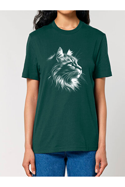 Cu Pisici Premium Organic Cotton T-Shirt -Majestic Cat, Unisex