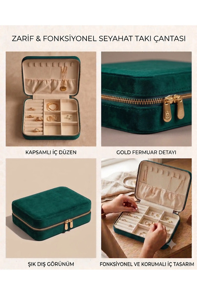 Dorvina Jewelry Box Organizer Travel Case Necklace Ring Earring Organizer Vel...