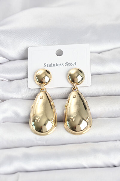northcity n أقراط نسائية من الفولاذ المقاوم للصدأ 316L موديل Gold Damla - مضا...