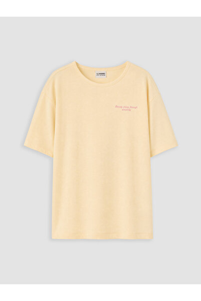LC Waikiki Vizyon New Season Crew Neck Printed Girls' T-Shirt