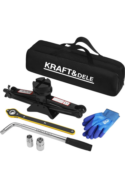 Kraft&dele Cric trapezoidal Kraft&Dele, 2.5 tone, cursă 115-430 mm, set compl...