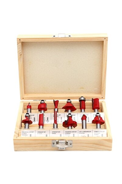 Kraft&dele Set de freze pentru lemn, KD10282, 8 mm, 12 piese
