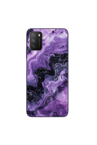 OEM Husa compatibila cu Xiaomi Poco M3 Silicon Gel Tpu Model Abstract Purple ...