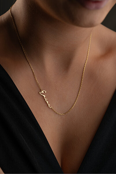 beonejewelry 925 Ayar Gümüş Kişiye Özel İsim Yazılı Köprücük Kolye
