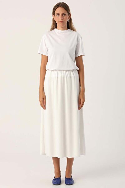 ALLDAY Ecru-Jersey Elastic Waist Skirt Lining