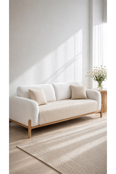 linea natura home Keten Düz Sade Koltuk Örtüsü Bohem Dekoratif Kanepe Çekyat ...