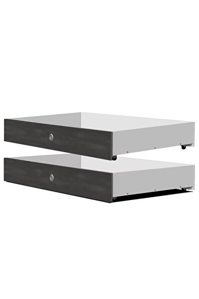 OEM Set de pat Sulzbach cu 2 sertare 141x20x61 cm, PAL foliat cu folie, antra...