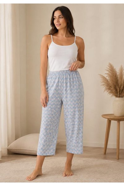 Serena Set 2 pantaloni pijama damă 3/4 ,culoare -multicolor