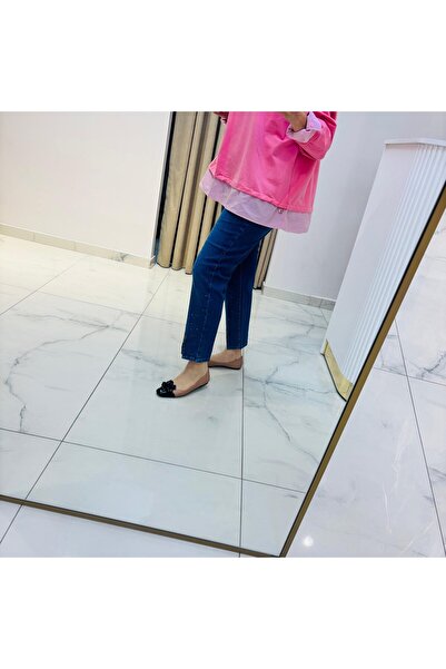 LA CARTE MOM JEAN KOT PANTOLON ORTA MAVİ