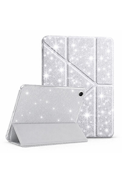 UnDePlus Samsung Galaxy Tab A11 8.7inç X130 Kılıf Simli Kalem Bölmeli Trifold...