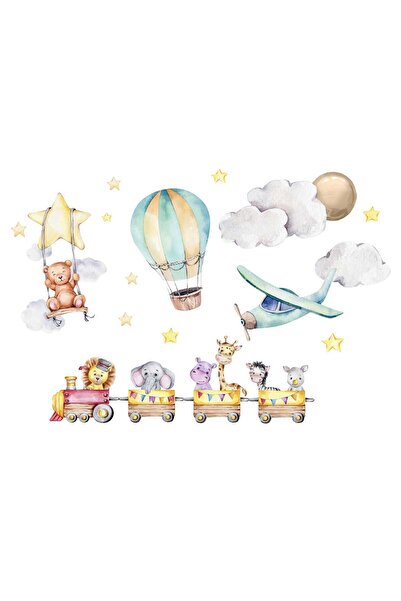 Naklejkomania Autocolante Pentru Copii Palet Animale Tren Avion Balon Ursulet...
