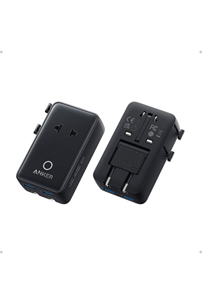 Anker Nano Seyahat Adaptörü, 5 Bağlantı Noktalı Güç Adaptörü (1 AC, 2 USB-A v...