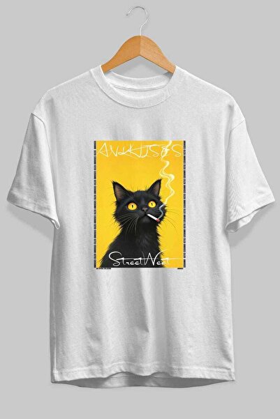Ankhises T-shirt  "For the Love of Cats " με 29 σχέδια γάτας, λευκό, oversize...