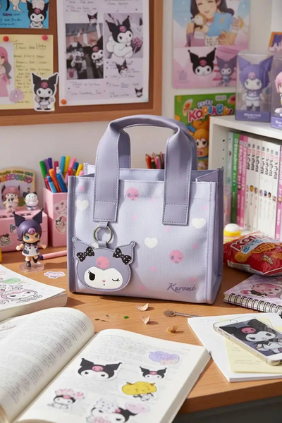 Miniso صندوق غداء مربع الشكل من سانريو - حقيبة حمل أنيقة وصغيرة الحجم