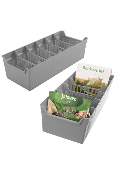 Orion Set de 2 recipiente gri pentru organizarea condimentelor