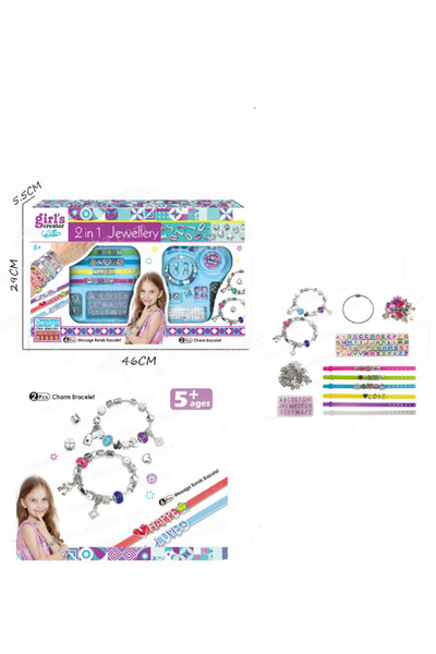 Other 2-in-1 DIY Bracelet & Jewelry Making Kit for Kids – 18 Pieces with Lett...