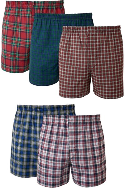 HANES Men's Woven Boxer Underwear, 5-Pack