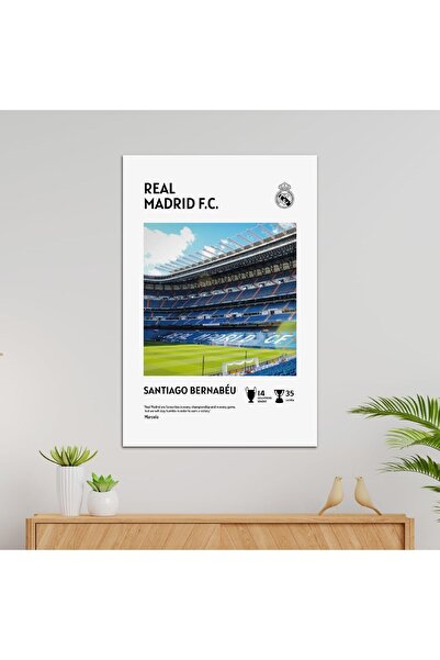 Signtouch Advertising ملصق ألايرا ريال مدريد الأبيض بشعار نادي كرة القدم مع ق...