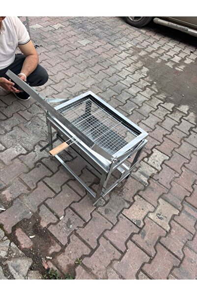 Altın Makina galvaniz Çevirmeli Katlanabilir Kollu Kömürlü Mangal 30x50 Cm 4 ...