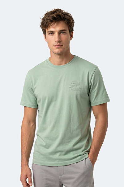 SOO Zahir Men's Cotton Water Green T-Shirt