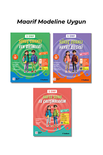 Tudem Yayınları Tudem 3.Sınıf Fen Bilimleri - Hayat Bilgisi - Hafta Sonu Ev Ç...