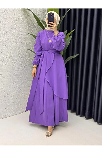 Generic Brand Costum cu tunică și pantaloni model Hanzade din țesătură crep m...