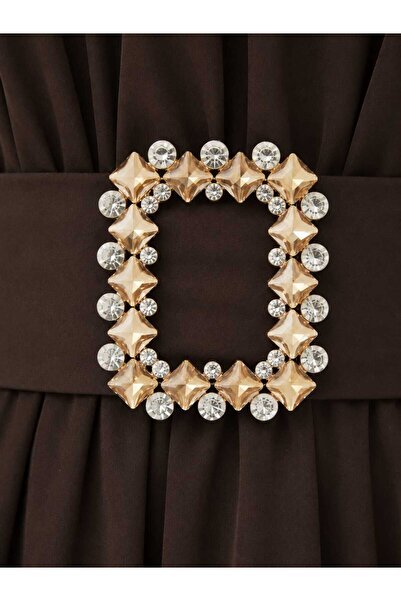 Furtek Aksesuar Evening Dress Stone Belt Buckle 6X5 cm Crystal Stone Dress Be...