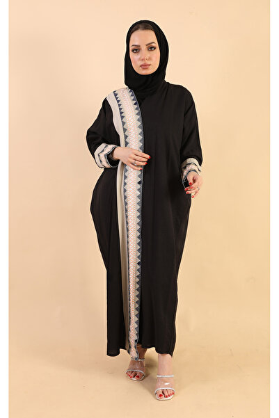 Stylish Fashion عباية من ستايلش فاشن لنن لف مطرزة