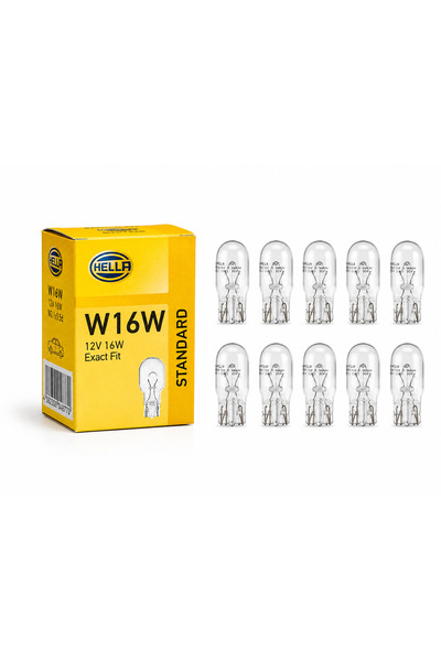 Hella W16W T15 12V 16W Geri Vites ve İç Aydınlatma Ampulü Orijinal 10'lu Paket