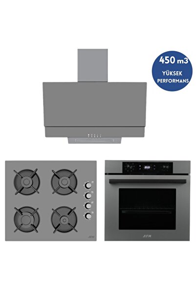Alveus AFM Serisi FC-38 Cam Antrasit-Gri 3'lü Ankastre Set ( FM7710 + FM2210 ...