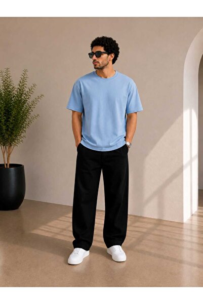 ZAVIXO Men's Basic Oversize T-Shirt Modern Casual Street Style