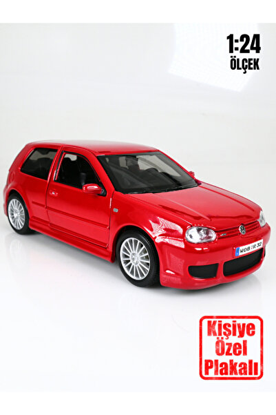 bebeym Volkswagen Golf 4 Metal Model Araba - Kişiye Özel Plakalı 1:24 Ölçek
