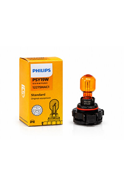 Philips PSY19W 12V 19W PG20/2 Turuncu Sinyal ve Gündüz Farı Ampulü Orijinal 1...