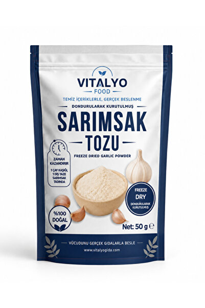 Vitalyo Gıda Dondurularak Kurutulmuş Freeze Dried Sarımsak Tozu