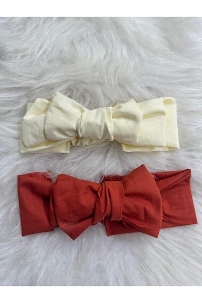 Moda Lina Baby باندانا بفيونكة للبنات الصغيرات، عبوة من قطعتين