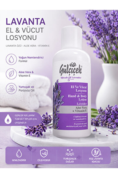lunoria beauty Gülçiçek Lavender Aloe Vera ve Vitamin E Lavanta Kokulu Nemlen...