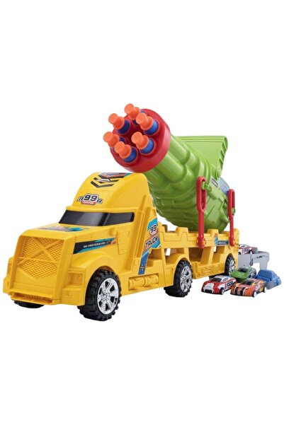 Avaleea Camion Cu Lansator De Masinute Si Frictiune, Jucarie Interactiva Cu T...
