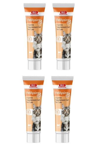 Bio PetActive Felilysine Gel Kediler için L-Lizin Jel 100 ML. X 4 Adet