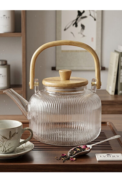 Flower Toys Ivory Premium Borosilicate Glass Teapot Series Herbal Tea Teapot ...