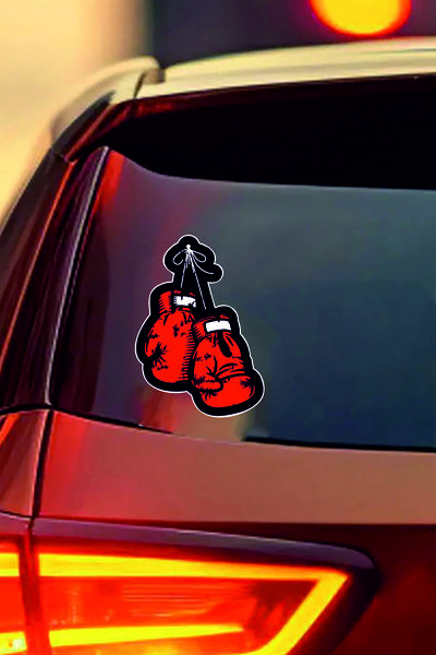 ESLEM Boxing Glove Designed Car Window Sticker Set 2 Pcs Sportsman Themed Aut...