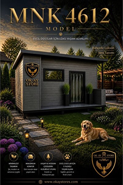 Okay XL Köpek Kulübesi Dış Mekana Uyumlu Geniş Hacimli Dört Mevsim Kullanıma ...