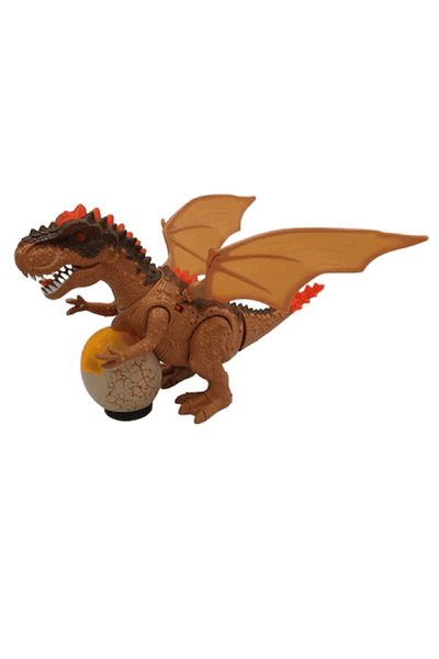 OEM Dinozaur Tyrannosaurus interactiv cu lumini si sunete, Maro, 35x 21 cm